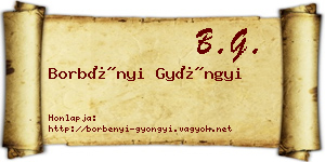Borbényi Gyöngyi névjegykártya