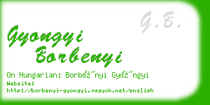 gyongyi borbenyi business card